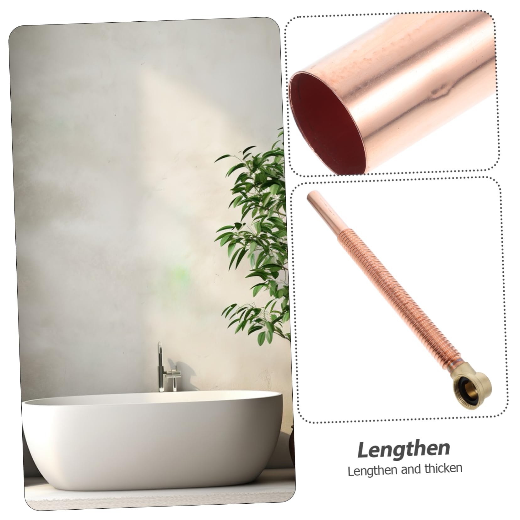 DOITOOL Manguera de Drenaje Flexible y Kit de Desagüe para Bañera Tubería de Cobre Resistente para Reemplazo del Drenaje Bañera y Accesorios de Baño