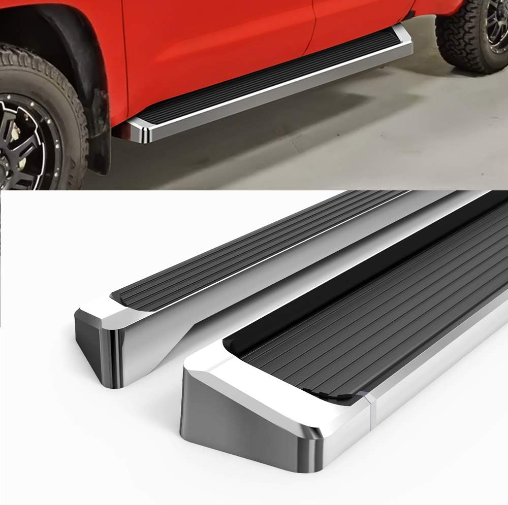 Eboard Running Boards Silver 6" Compatible with 2007-2021 Tundra Double Cab Pickup 4-Door (Nerf Bars Side Steps Side Bars)