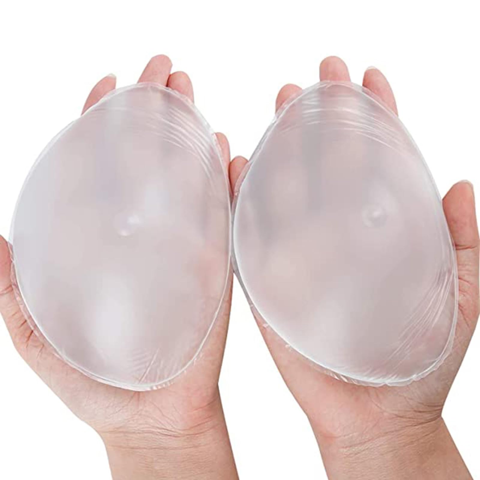 Triángulo Invisible Silicona Mastectomía Cóncavo Bra Pads Suave Realista Autoadhesivo Crossdressers Cosplay Almohadillas 1par(900g/pair, Transparent)