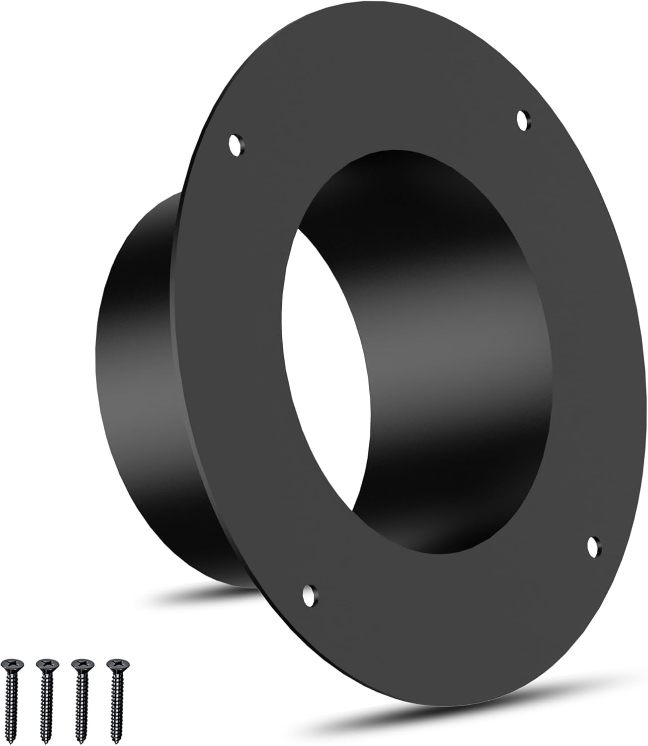 4 Inch Duct Connector Flange, Metal Duct Connector, Dryer Vent Connector Fittings for Heating, Cooling and Ventilation HVAC Systems, Black
