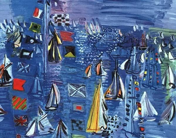 Affiche Raoul Dufy Course de voiliers 90x60cm peinture sur toile