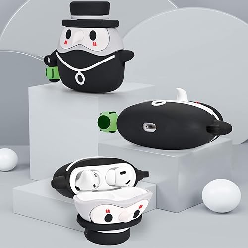 Miniatura 5 de Bonita funda para AirPod con llavero, diseño de anime medieval luminoso de Doctor de la Peste compatible con AirPods de 2 y 1 generación, funda de