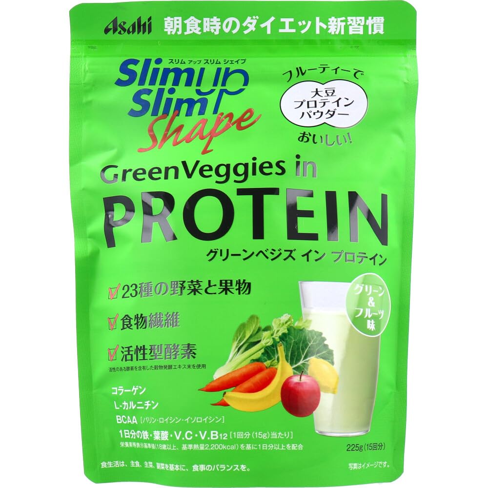 スリムアップスリムシェイプ グリーンベジズ イン プロテイン 225g 粉末 アサヒグループ食品
