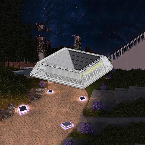 Miniatura 3 de Amagle Luces solares para cubierta, muelle, luz LED, marcador de entrada al aire libre, luces solares para escalones, aceras, caminos, escaleras,