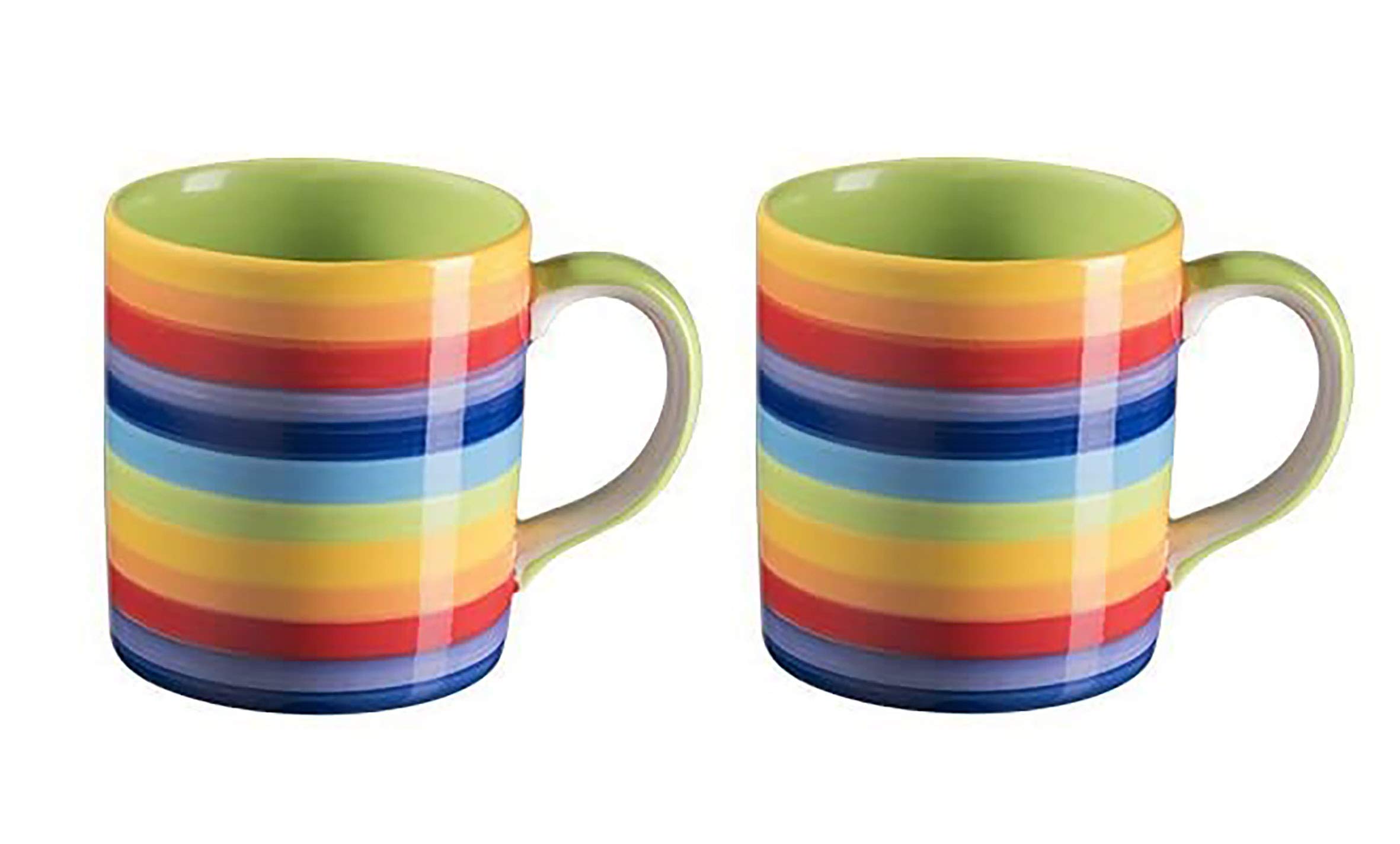 Windhorse Rainbow Striped Mug (2 Pieces)