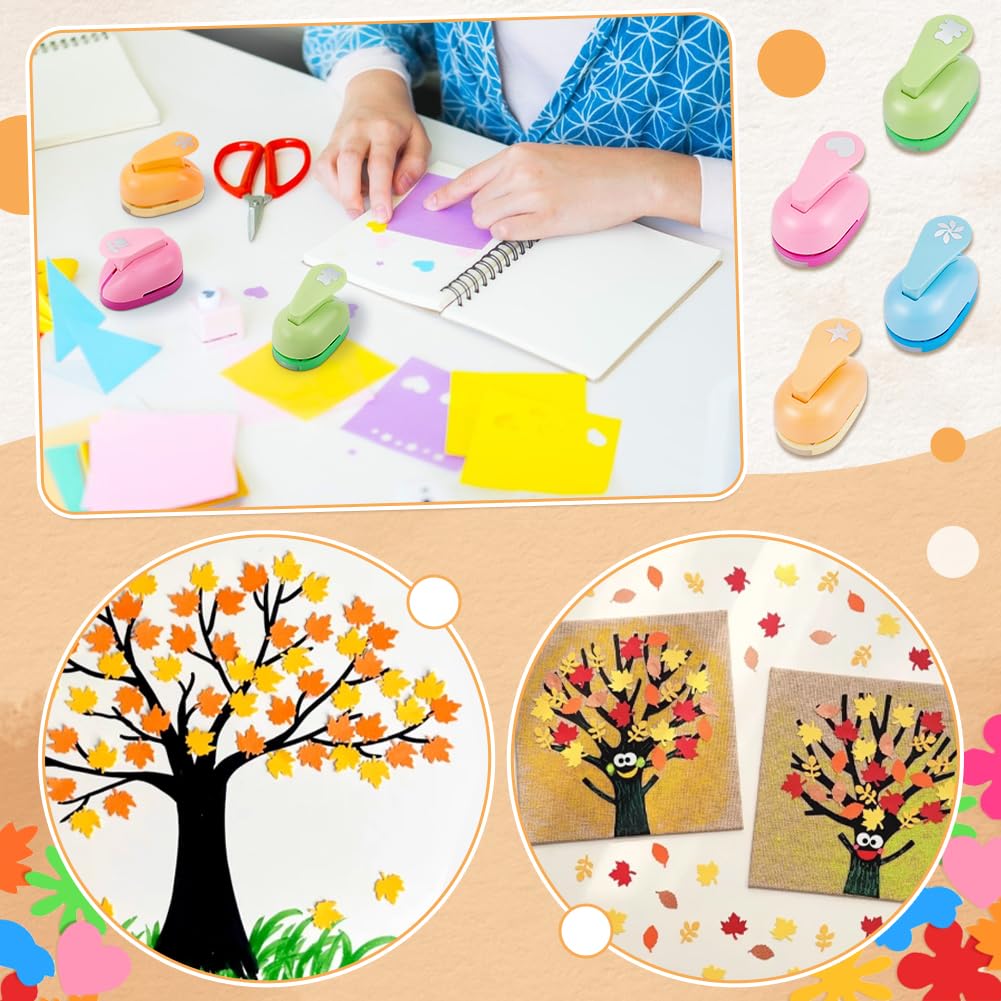 8 perforatrici per lavori manuali perforatrici da 2,5 cm con 50 adesivi artigianali forniture per ufficio per biglietti di auguri di nozze album fai da te