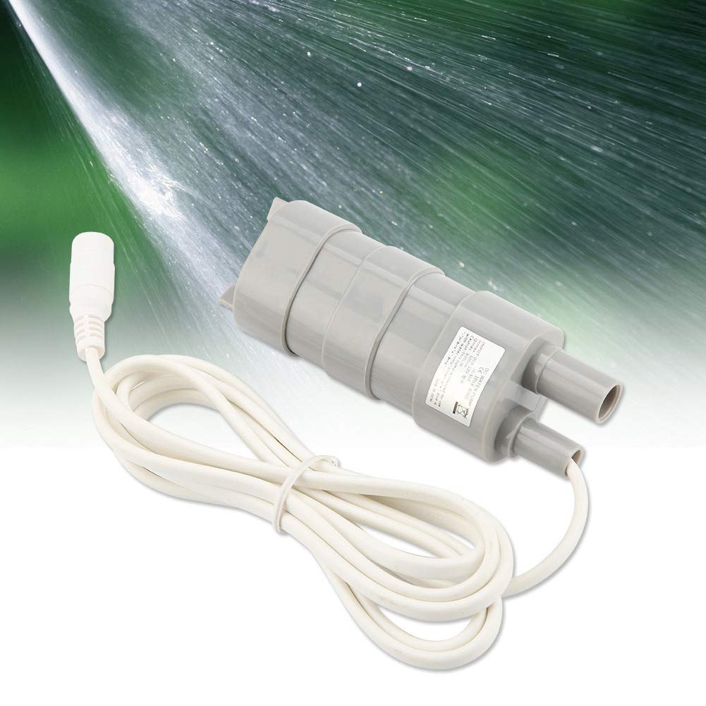 Pompe Submersible DC 12V, 600L/H, Petite Pompe à Eau Immergée pour Aquarium, Étang, Piscine, Jardin, 5m de Levage, 105.9x33.3x38.33mm