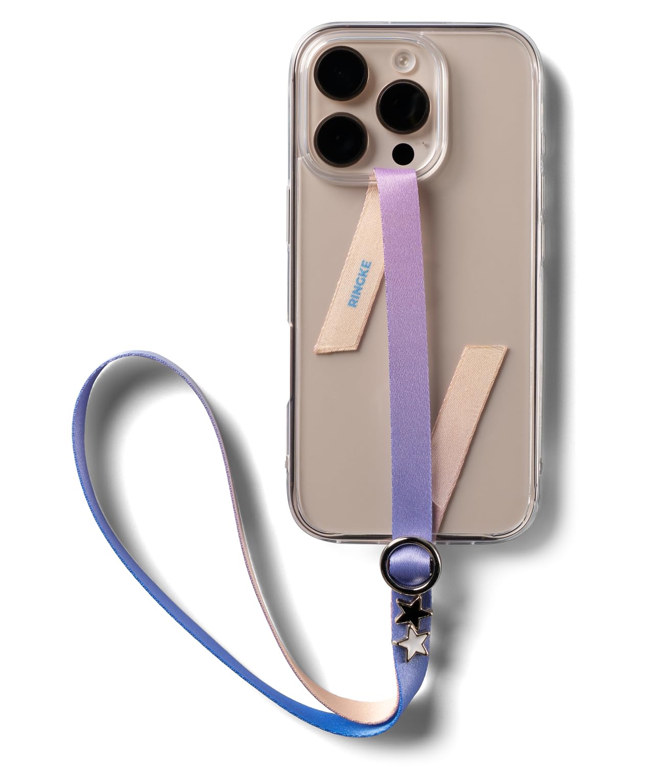 Ringke Band Strap Buckle Circle Type [Band & Wrist Strap] [Wireless Charging Compatible] Anti-Drop Phone Finger Grip Lanyard with Y2K Style Badge - Aurora