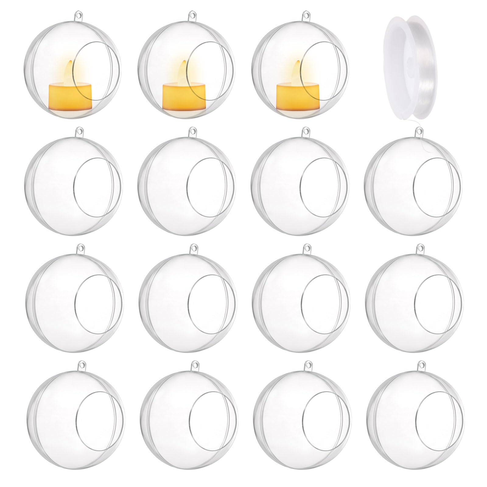 Photophores suspendus en acrylique pour décoration de Noël et table de mariage féerique
