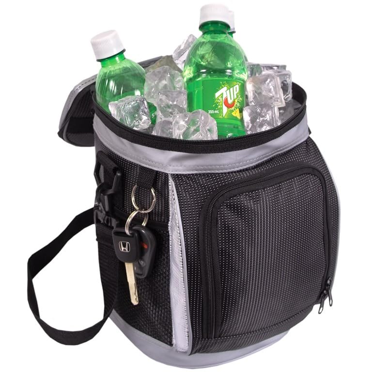 Elite Golf Bag Shaped Cooler Black White with Two Tone Grey Highlights