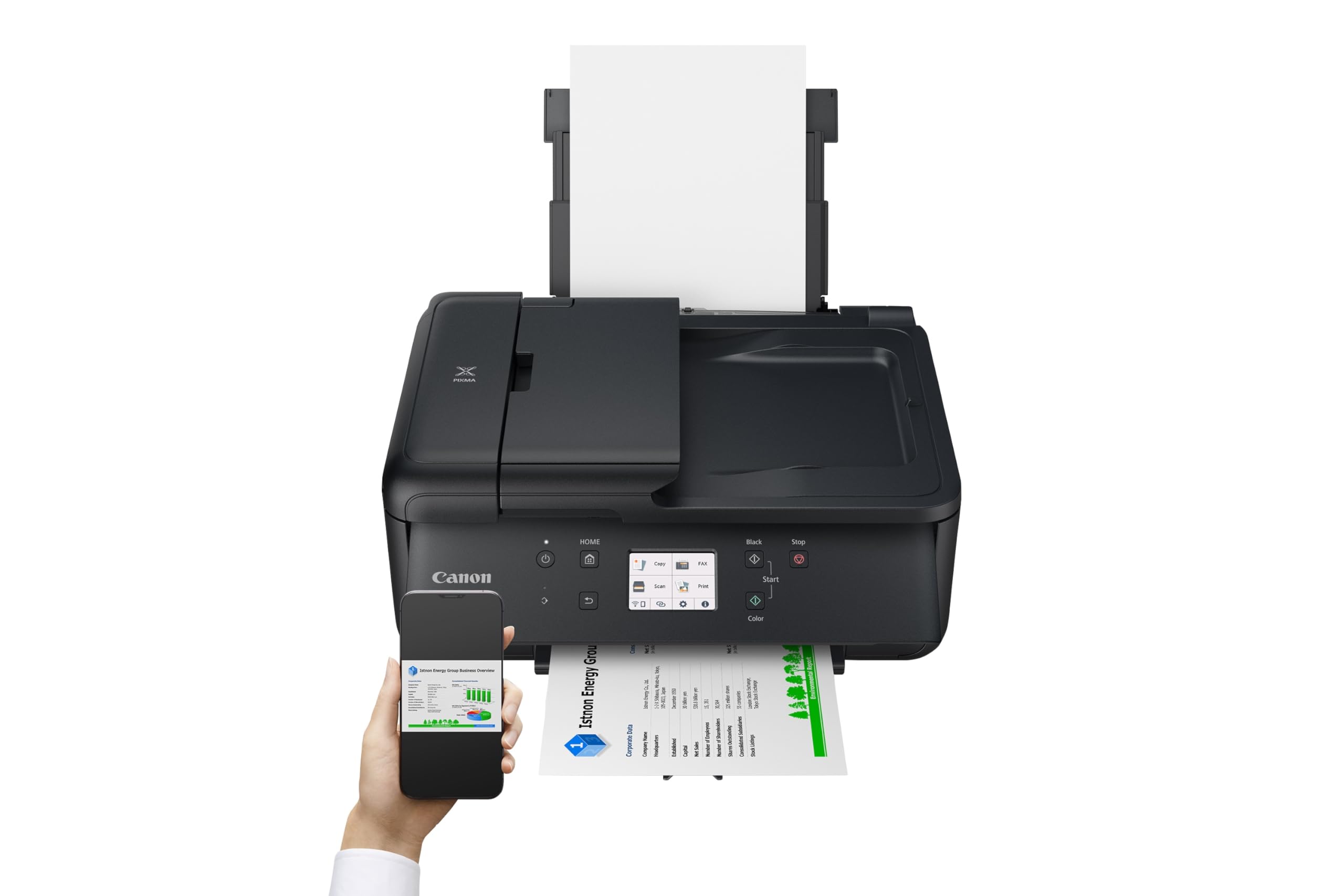 Canon PIXMA TR7650 Imprimante Multifonction A4 WiFi - Imprimante Jet d’Encre Couleur 4 en 1 (Scanner, copieur, imprimante sans Fil, fax, ADF, WiFi, LCD,), Blanc