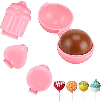 Pack of 4 Cake Pop Moulds 4 Shapes Cake Pop Mould Round Ball Heart Shape