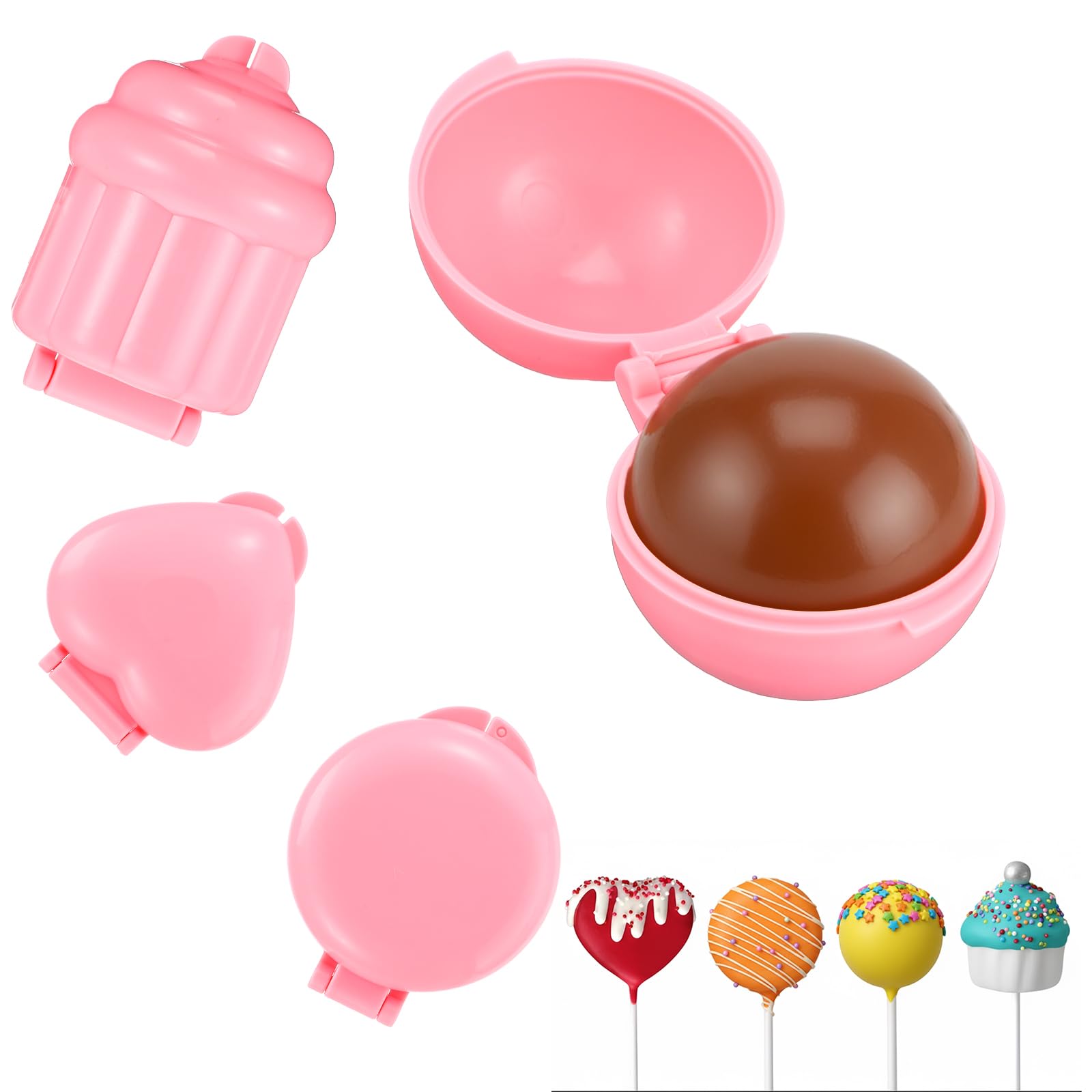 4 foremki do ciast pop, 4 foremki, zestaw foremek do ciast pop, 3D, okrągłe formy do pieczenia, ciastka DIY, na przyjęcie urodzinowe, desery weselne