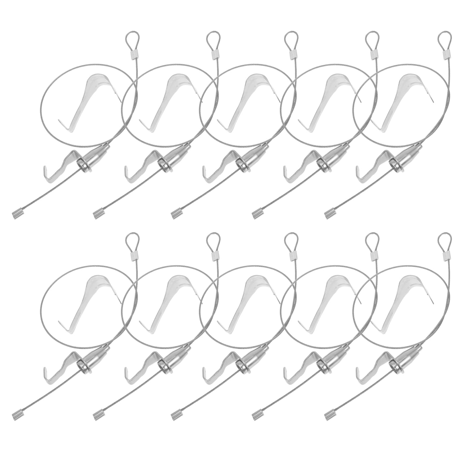 Ganci per Appendere Quadri Regolabili Kit 10 Set Argento