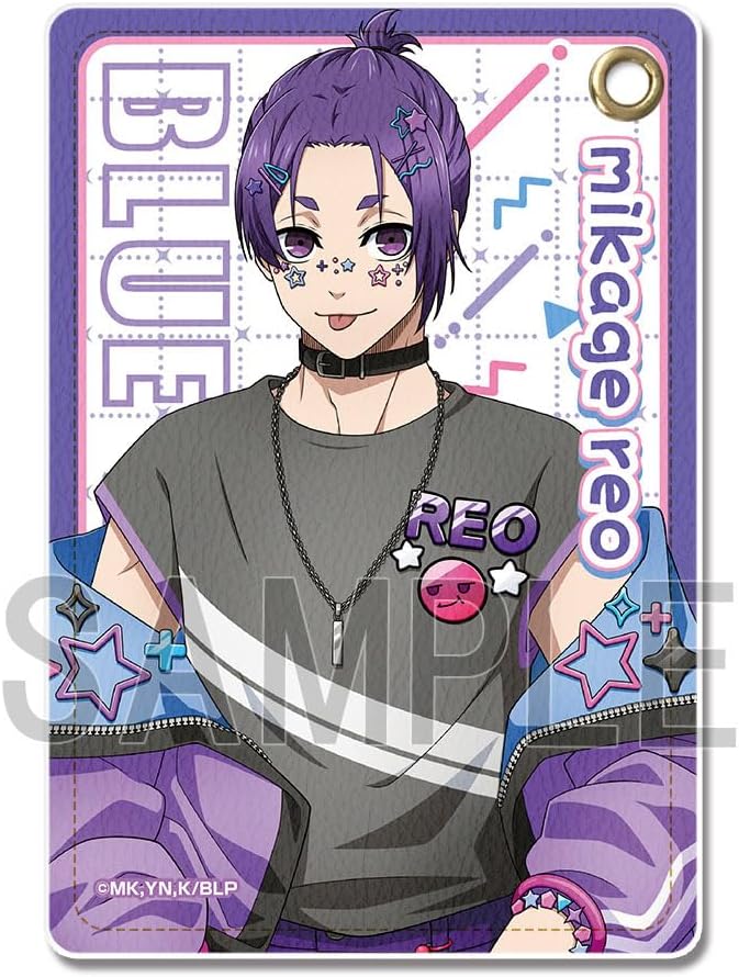 Blue Rock LPAN-B016-m09 Leather Pass Case, Drawn Down Decorative Pop Ver. Shido Ryussei