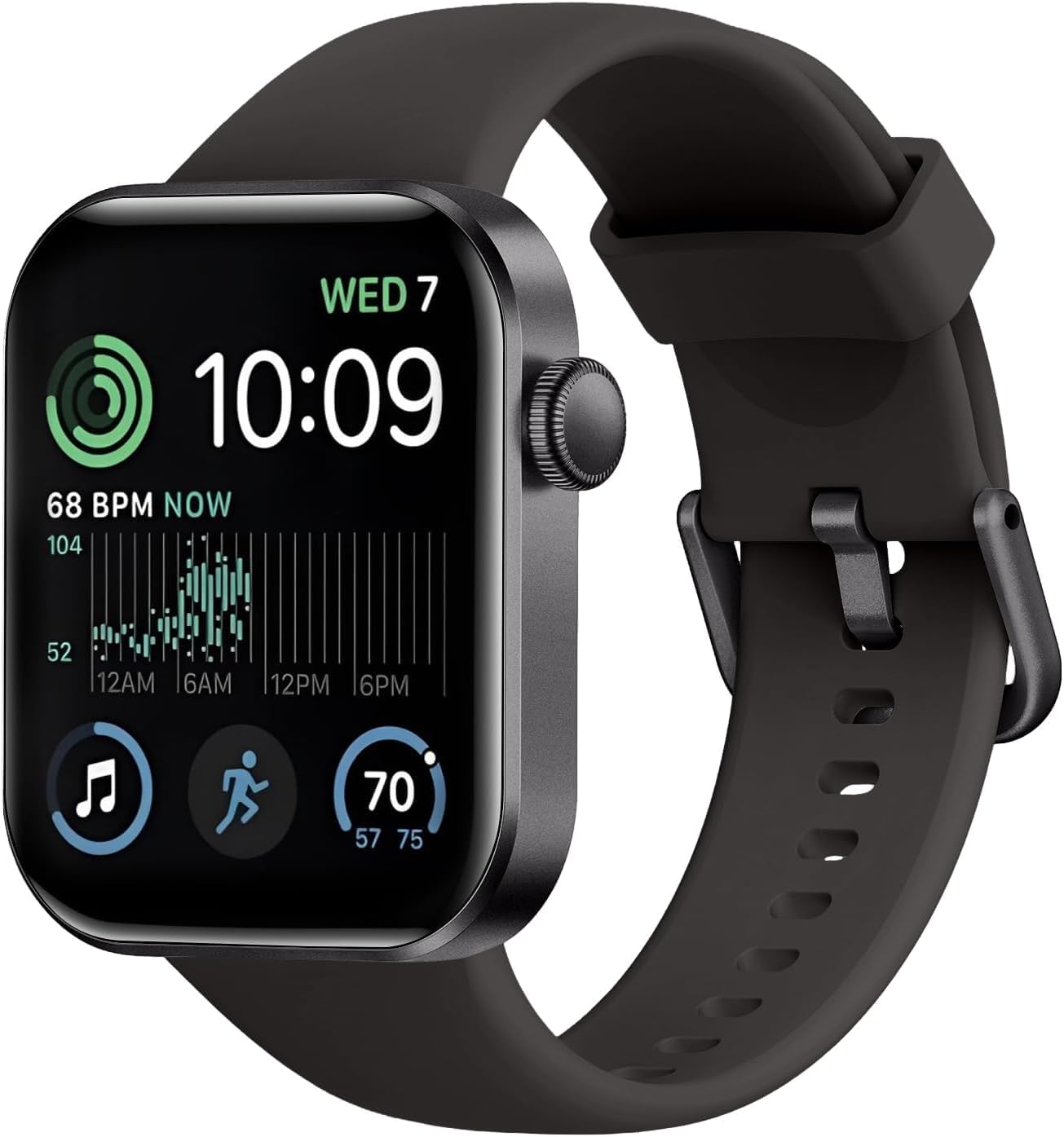 Smartwatch Damen Herren, 1,85" HD-Display Smart Watch mit Telefonfunktion, 140+ Sportmodi Fitness Tracker mit Herzfrequenz SpO2 Schlafmonitor Schrittzähler, IP68 Wasserdicht Fitnessuhr iOS Black