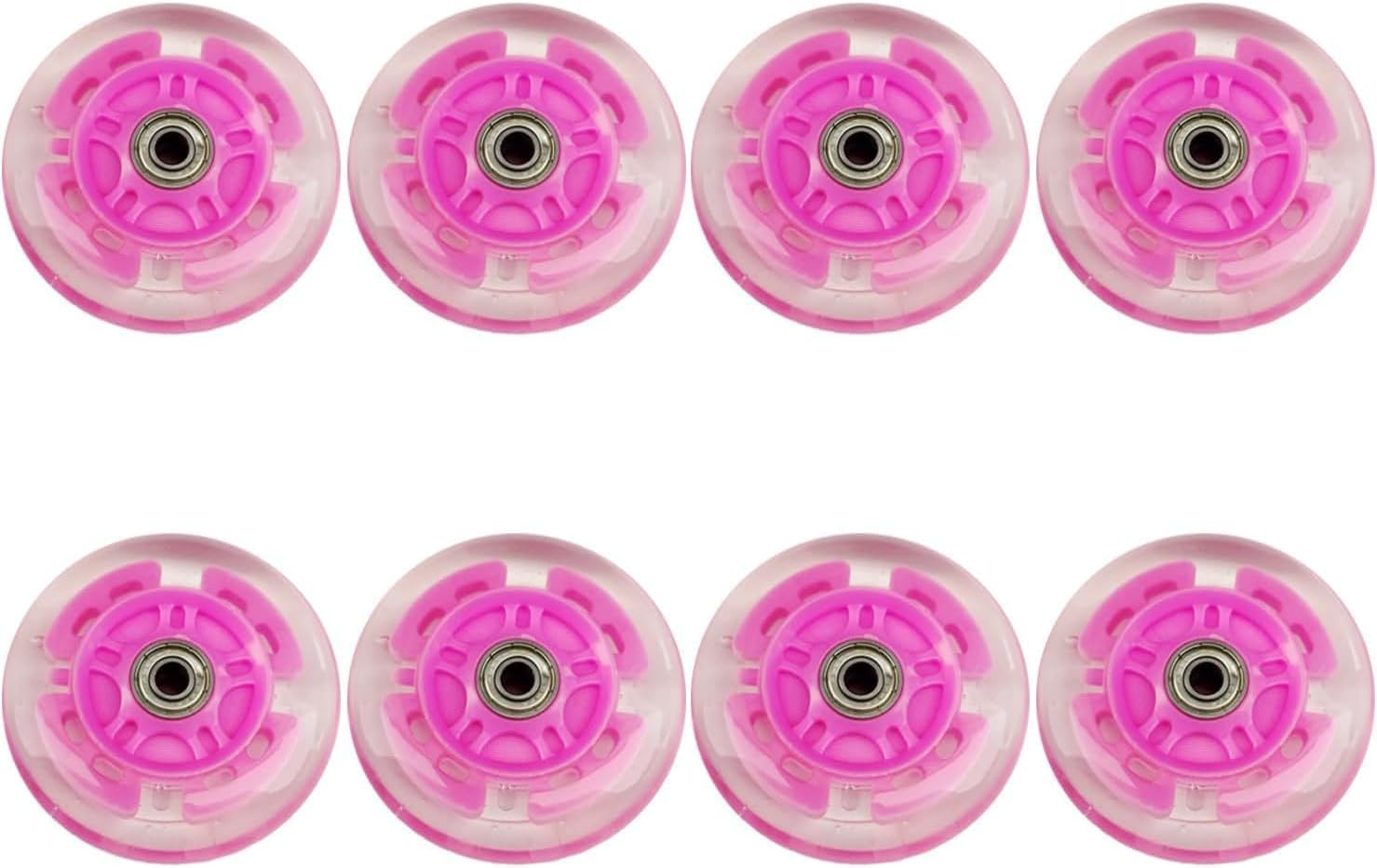Inline Skate Wheels Outdoor/Indoor 64/70/72mm Inline Replacement Wheels Hardness 82A Inline Roller Skate Wheels with Bearings 8 Pack, Purple