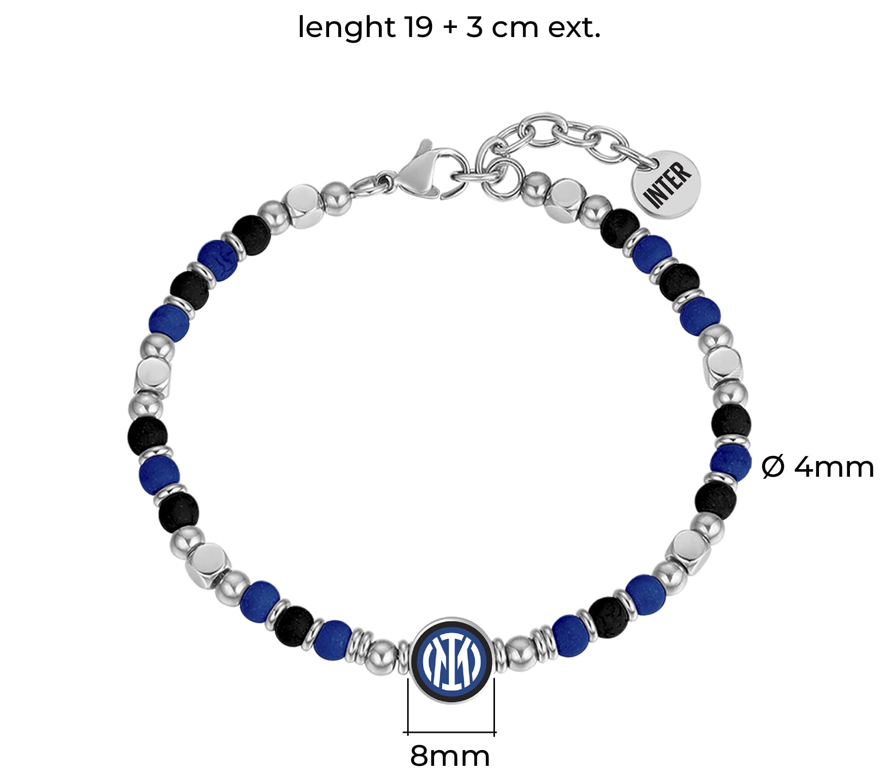 Clondo Bracciale Uomo Donna Inter in Acciaio – Collezione Ufficiale Calcio – Accessorio Elegante e Sportivo con Logo – Idea Regalo per Tifosi – Vari Modelli Disponibili - 3