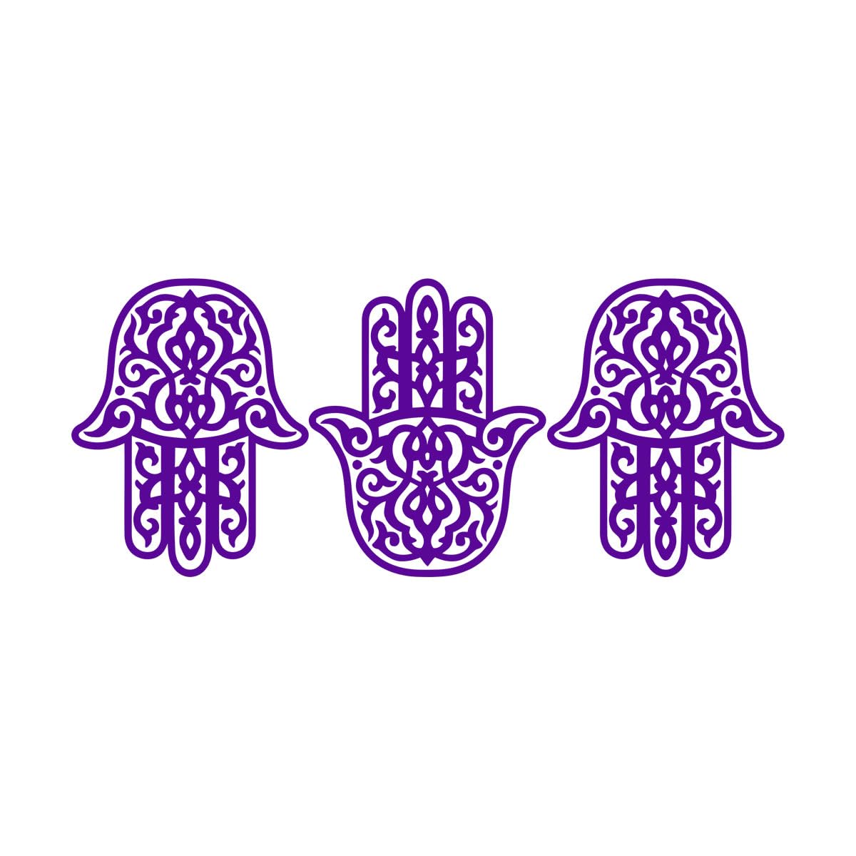 Hamsa Hand Wall Decal Fatima Hand Vinyl Sticker Yoga Wall Decal Meditation Room Decoration Set of 3 Fatima Decals Large - 48x114cm