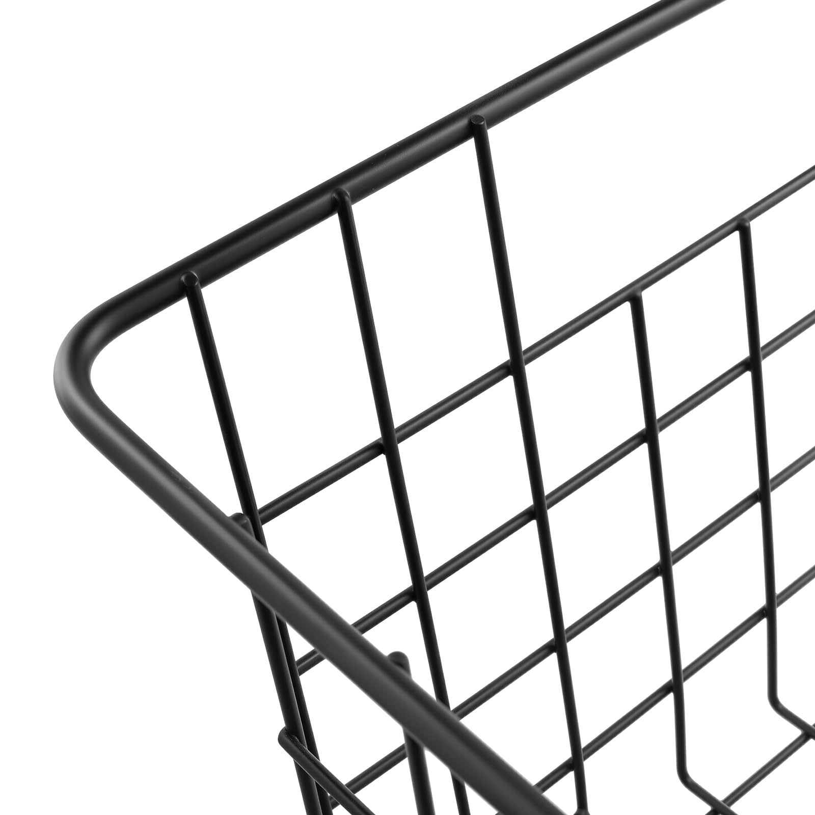 SINJEUN 3 cesti in filo nero, 36 x 29 x 15,5 cm, in metallo, rettangolari, per cucina, bagno, ufficio