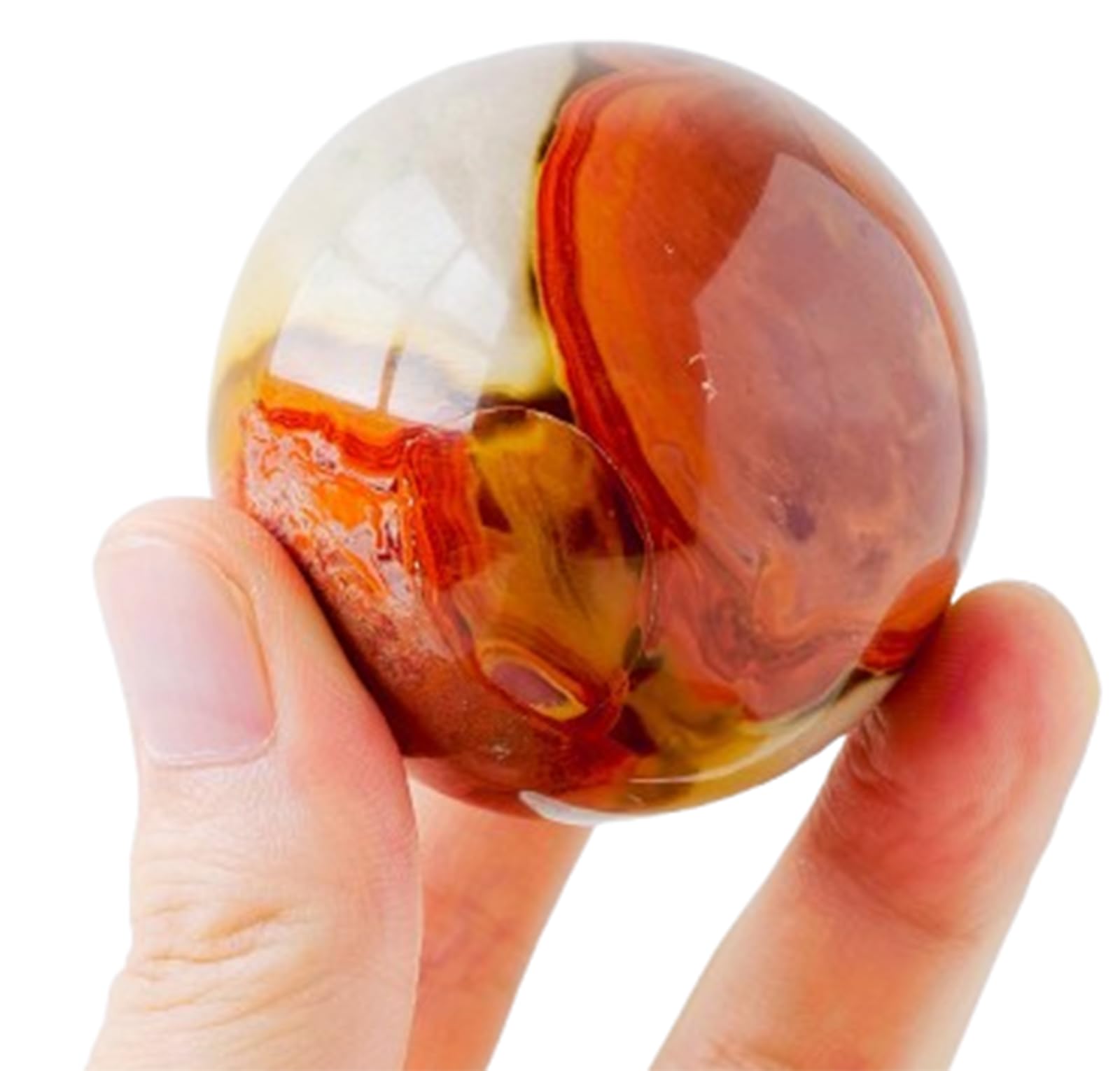 DPURPIWADY Ocean Jasper Gemstone Crystal Ball,Round Crystals Decorative Sphere, Polished Stones Rock Collection Witchcraft Home Decor,5~6cm