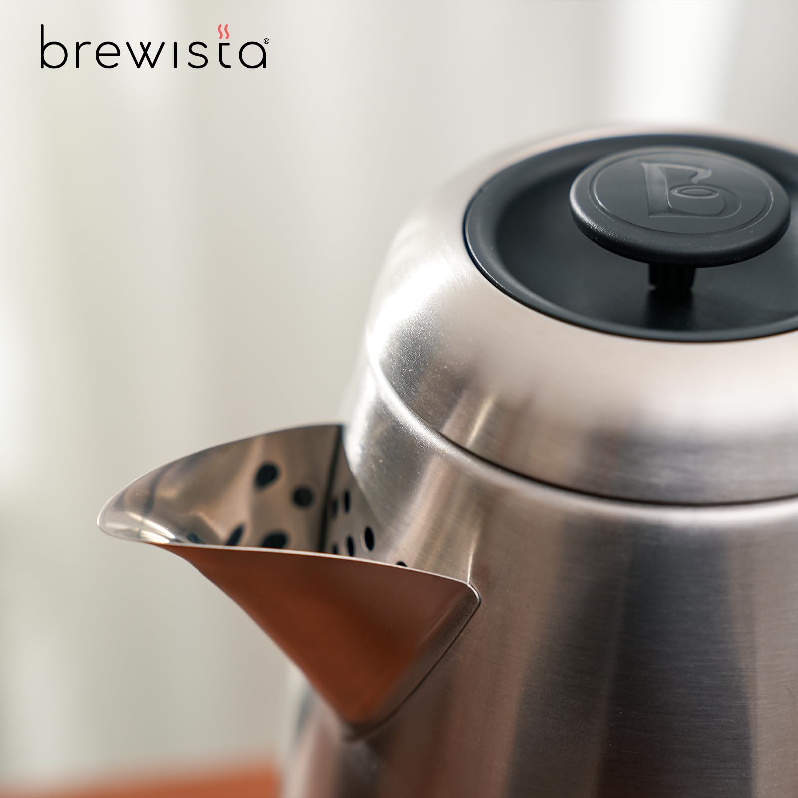 Brewista V-Spout Electric Kettle, Large 1.7 Liter Capacity For Pour Over Coffee, Smart Digital Heating Element, Perfect for Cupping, Stainless Steel