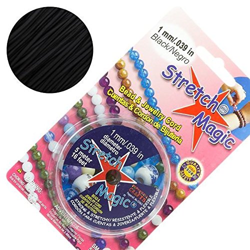 Elástico Magic 1 mm de color negro joyas cable elástica de 5 m bobina de