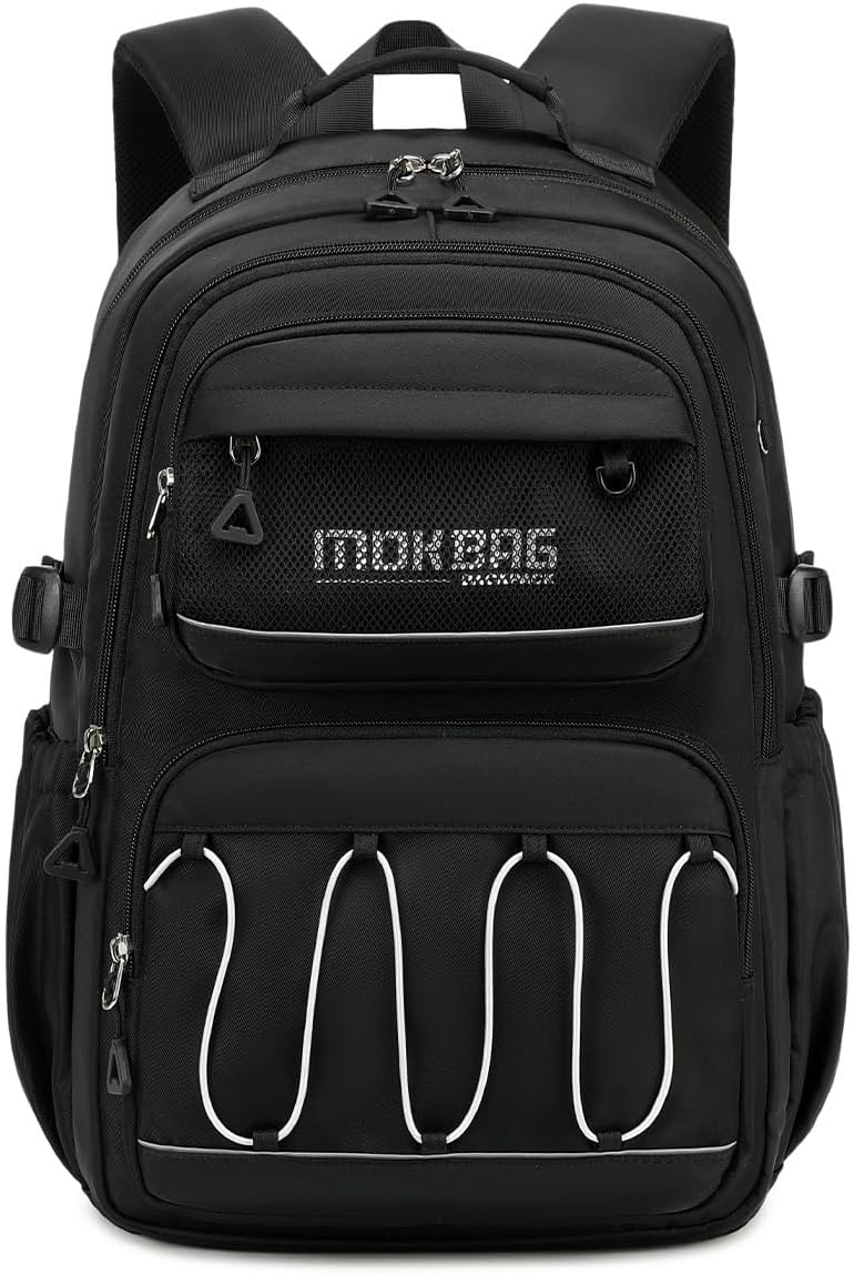 Cusangel Teen Girls Backpack for School,18in Black Travel Big Student Laptop Backpack For College,Large Capacity Bookbag Waterproof Daypack