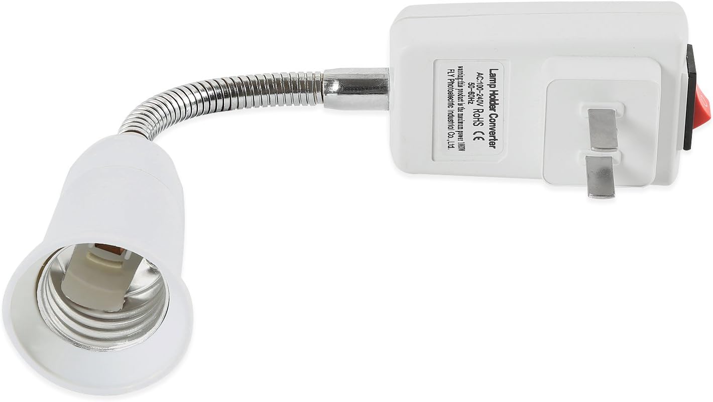 Top Brands Electop E27 Socket Adapter with On/Off Switch to US Plug,Flexible Extension Lamp Bulb Holder Converter