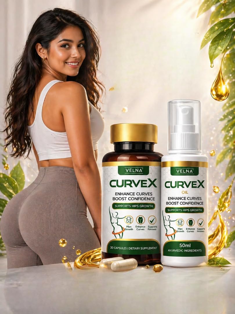 VELNA CURVEX Oil & Capsules Combo for Women | For Hips Growth | Oil 50ml + 30 Capsules | Body Care Combo-picture-26