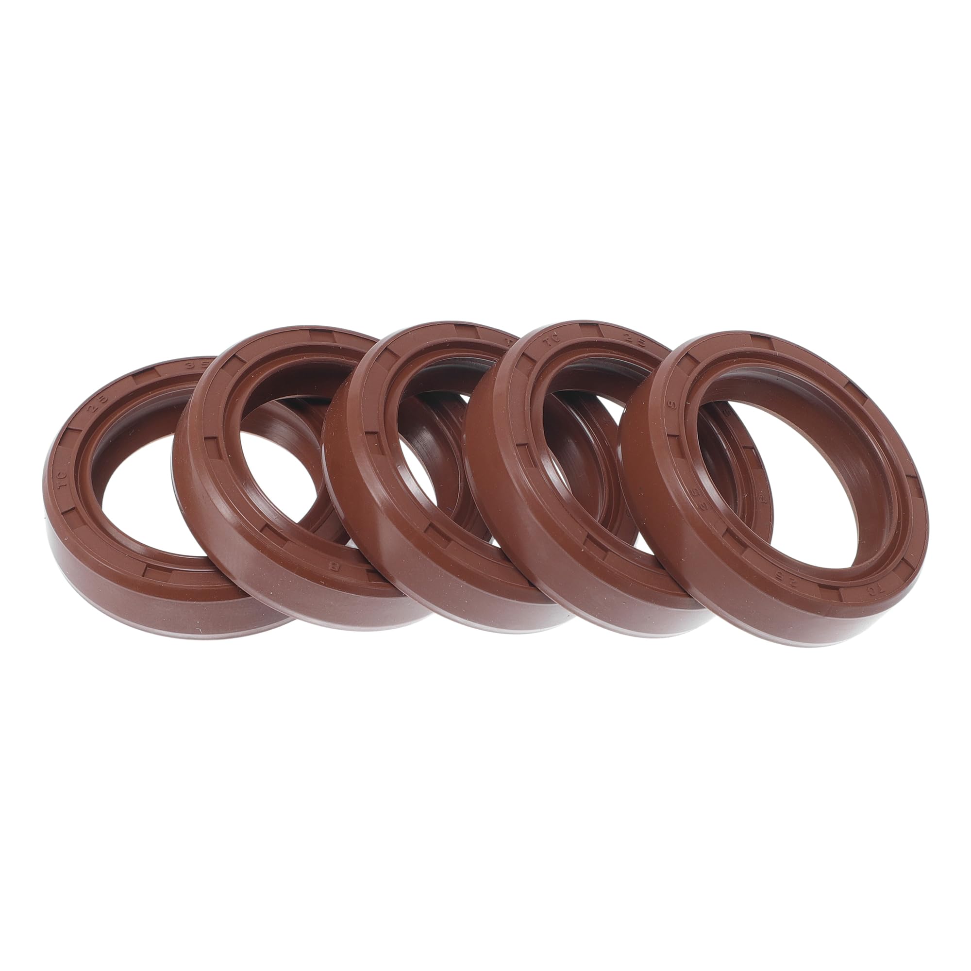 Universelle Öldichtung TC Doppellippe mit Stahlfeder Dichtungsring Rotierende Wellendichtung 25x35x8mm Hochdruck FKM Gummi Braun 5 Stück