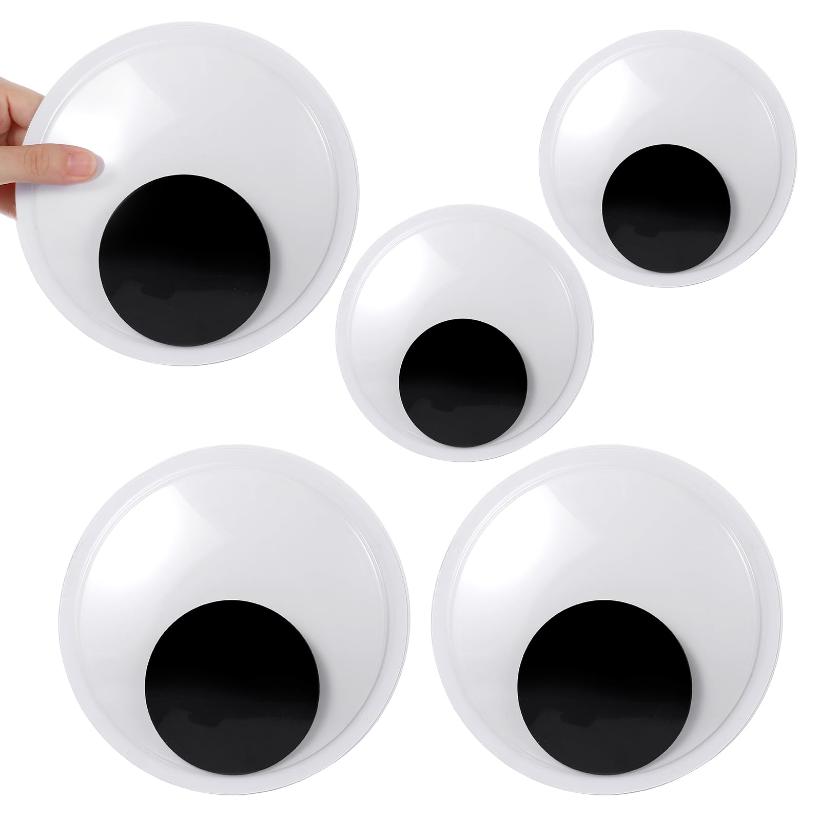 Mabor Large Googly Eyes Self Adhesive, 4Pcs Novelty Sticky Wiggle Giant Big Googly Eyes for DIY Crafts Christmas Tree Decoration, Black &amp; White, Multi-Sized, 4 Inch &amp; 2.8 Inch