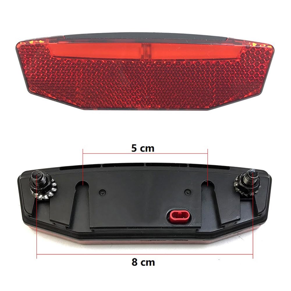 Feu arrière pour vélo électrique 6V-60V, feu arrière de sécurité Nocturne à LED pour Trottinette électrique, connecteur étanche