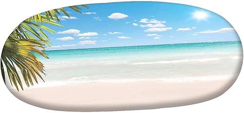 Miniatura 3 de XISUNYA Oval Fitted Tablecloth, Ocean Elasticized Polyester Table Cover,Dreamy Caribbean Beach Print Fitted Table Cloth, Fits Oval Tables up to 36"