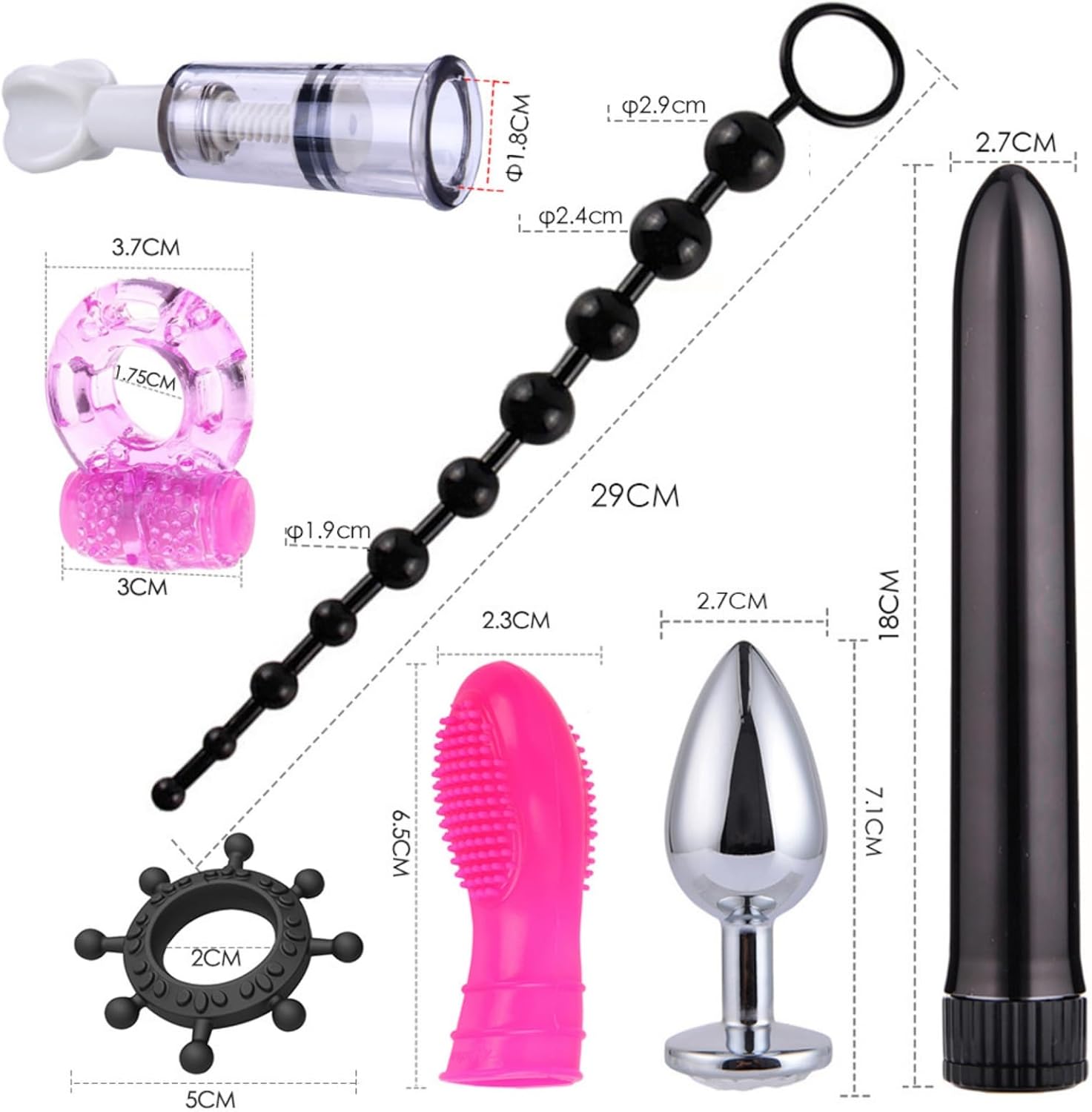 26 Pieces Couple Fun Game Toys, Men's and Women's Bedroom Adventure Sports Set 4 Colors - S13 (Pink)