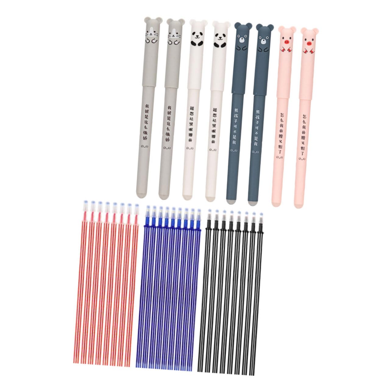 3 Set Penna a Sfera Cancellabile Penne Perni Penna Carina Evidenziatori Ricariche Asse Divertente Note Elementare Cartone Animato Inchiostro Multi Gel Mini Glitter Ultra Plastica