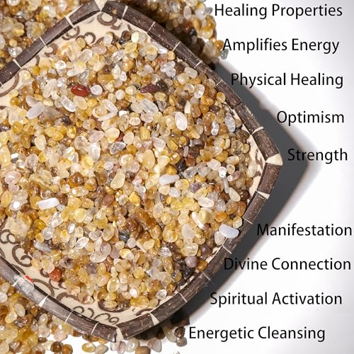 Image of Golden Healer Quartz Chips Bulk 2lbs, 2400+ Pieces, 5-8mm Natural Gemstones