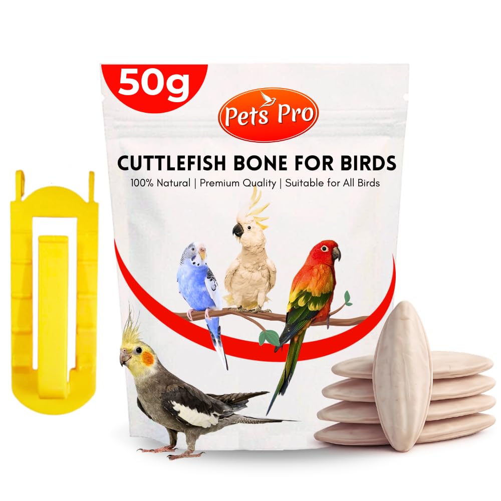 Pets Pro Premium Cuttlefish Bone for Birds 50gm with Free Holder (5-inches) | Calcium-Rich, and Chemical-Free | for Budgies, Cockatiel, Macaw, Lovebird, Cockatoo etc-image-5