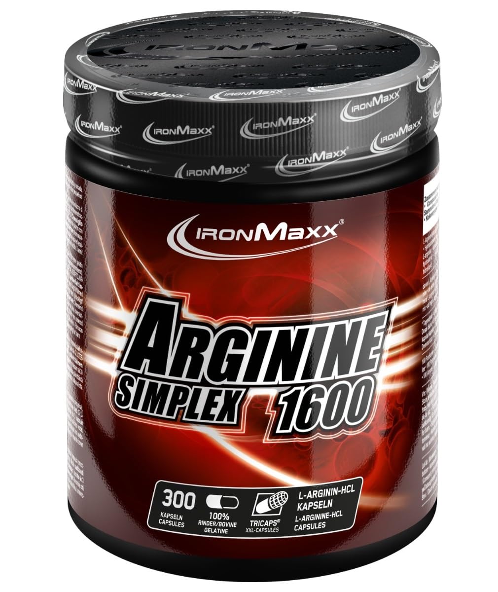 IronMaxx Arginin Simplex - 300 Stück | Reines L-Arginin | Einfach einzunehmen und ideal für unterwegs