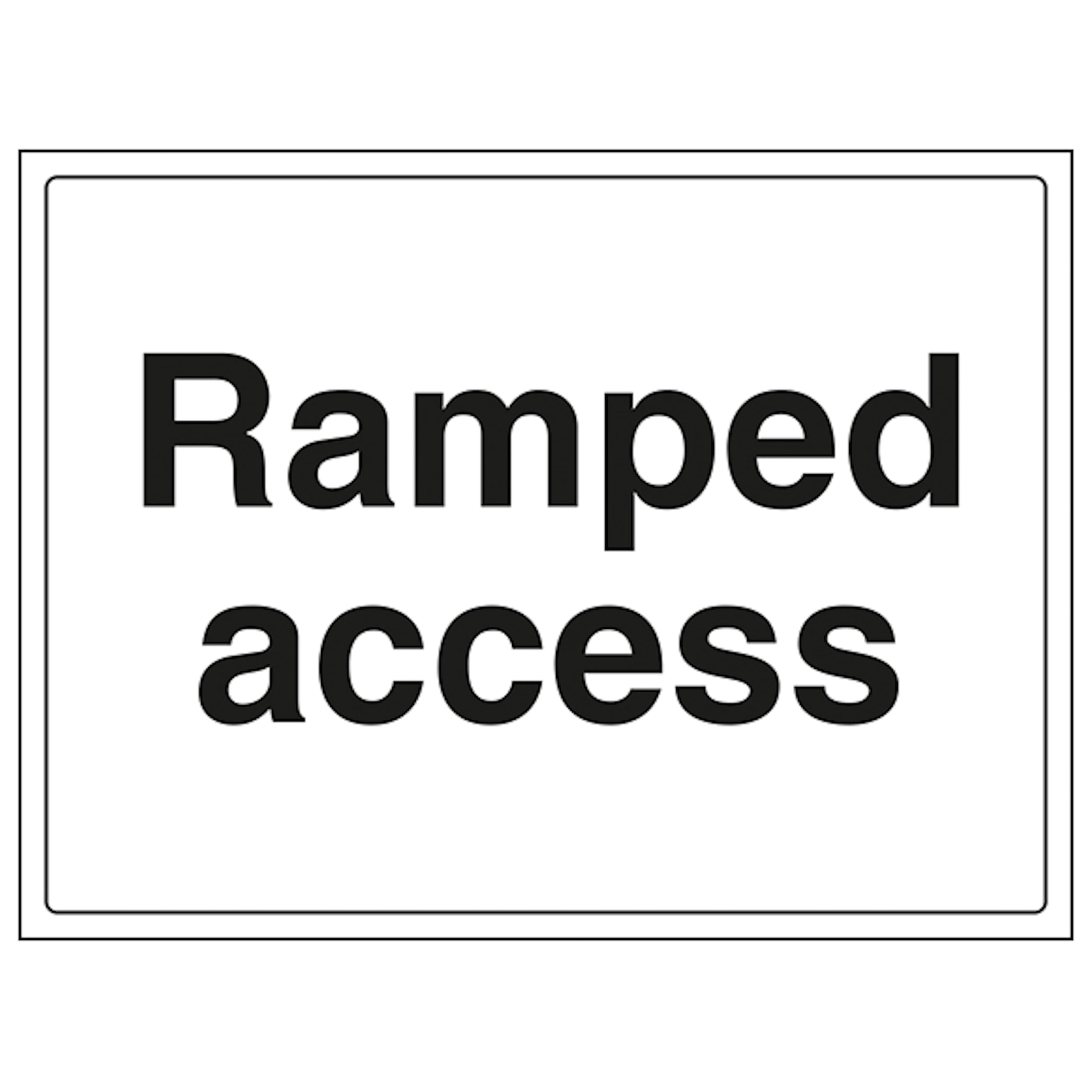 V Safety Ramped Access 400 x 300 mm - 2mm Super-Tough Rigid Plastic Safety Sign