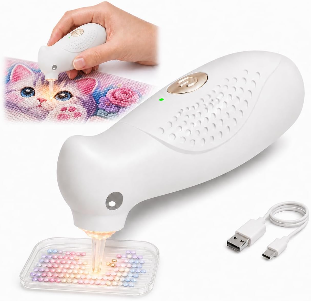 Ulverion Electric Diamond Art Vacuum Pen with Light for Diamond Painting
