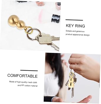 Unisex Solid Brass Gourd Pendant Keychain Handcrafted Feng Shui Decor for Luck and Prosperity Compact Design for Easy Carrying and Gifting
