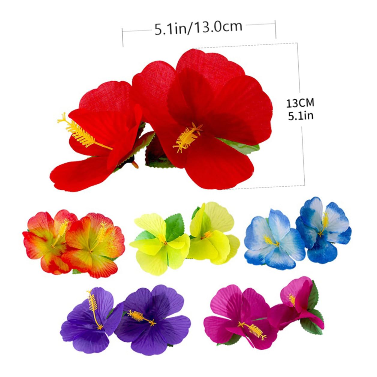 OUNONA Künstliche Hibiskusblüten Deko 72stücke aus Stoff für Sommerfest Tischdeko und Fotorequisite für Hawaii Party und Wohnzimmerdekoration Zufällige Farbe