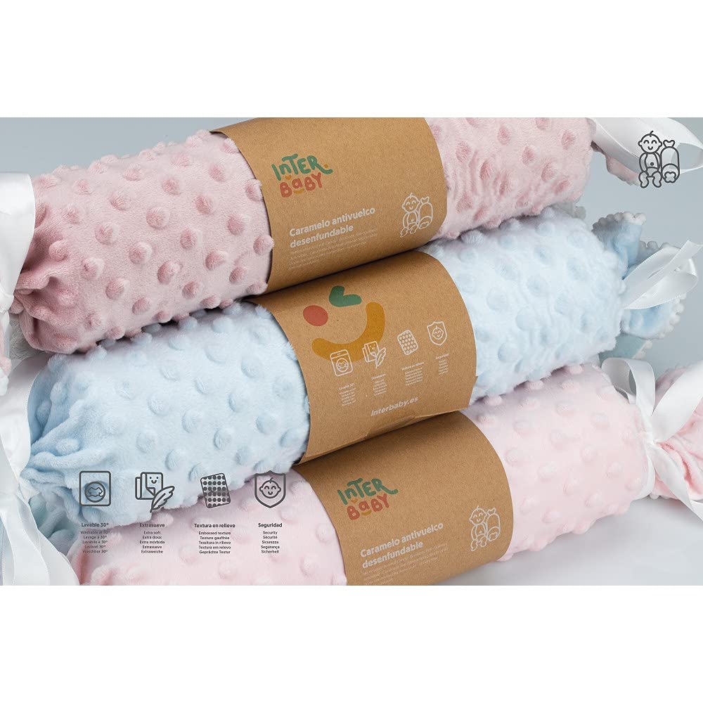 variouss Cojin Antivuelco Personalizado para bebé Recien Nacido, Personalizado con su Nombre Bordado. (Beige)