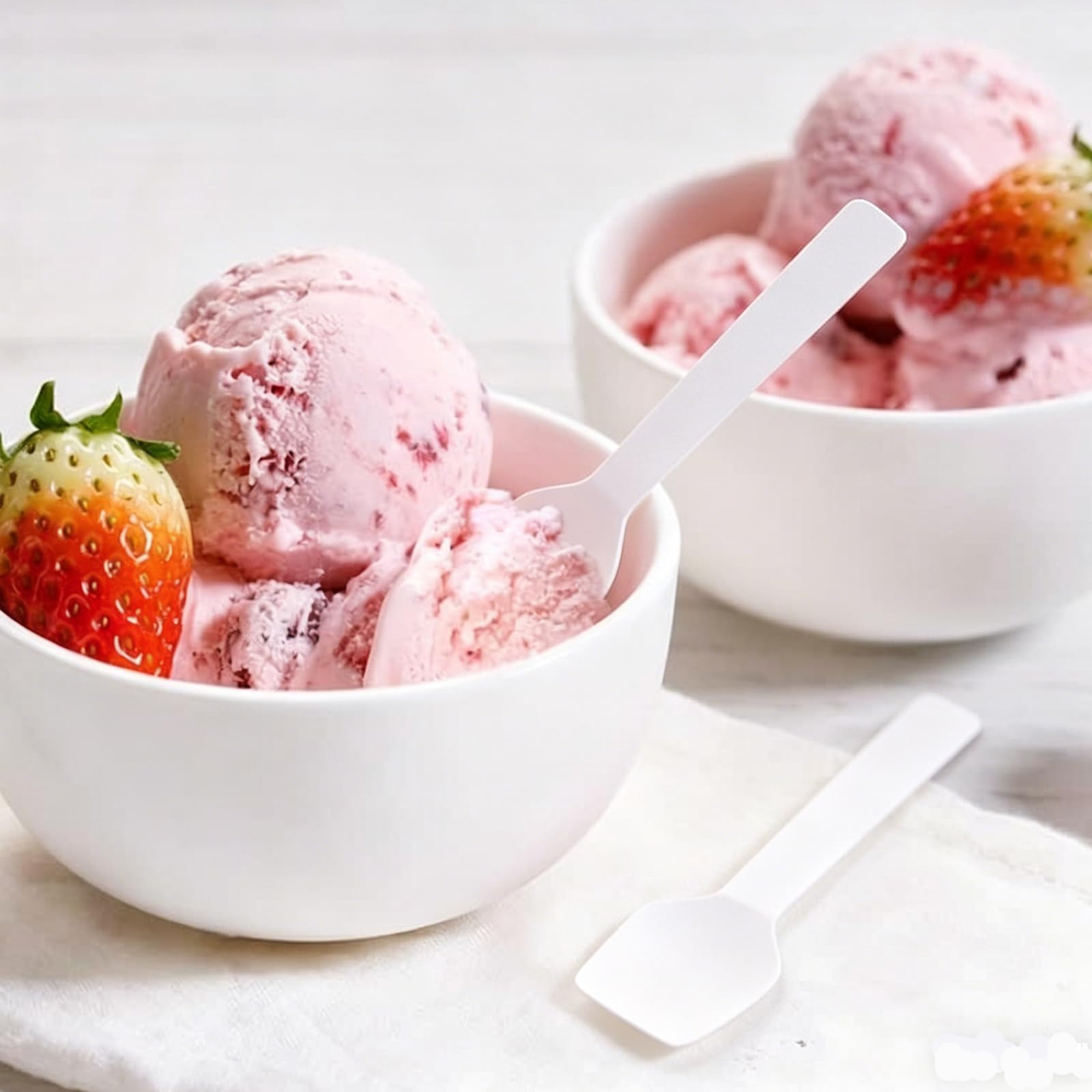 Cucchiai di carta monoporzione 100 pezzi per gelato torta dessert