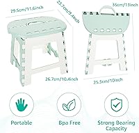 Vista 2 de CertBuy 11 Inch Folding Step Stool for Adults and Kids, Non-Slip Folding Stools with Portable Handle, Compact Plastic Foldable Step Stool for
