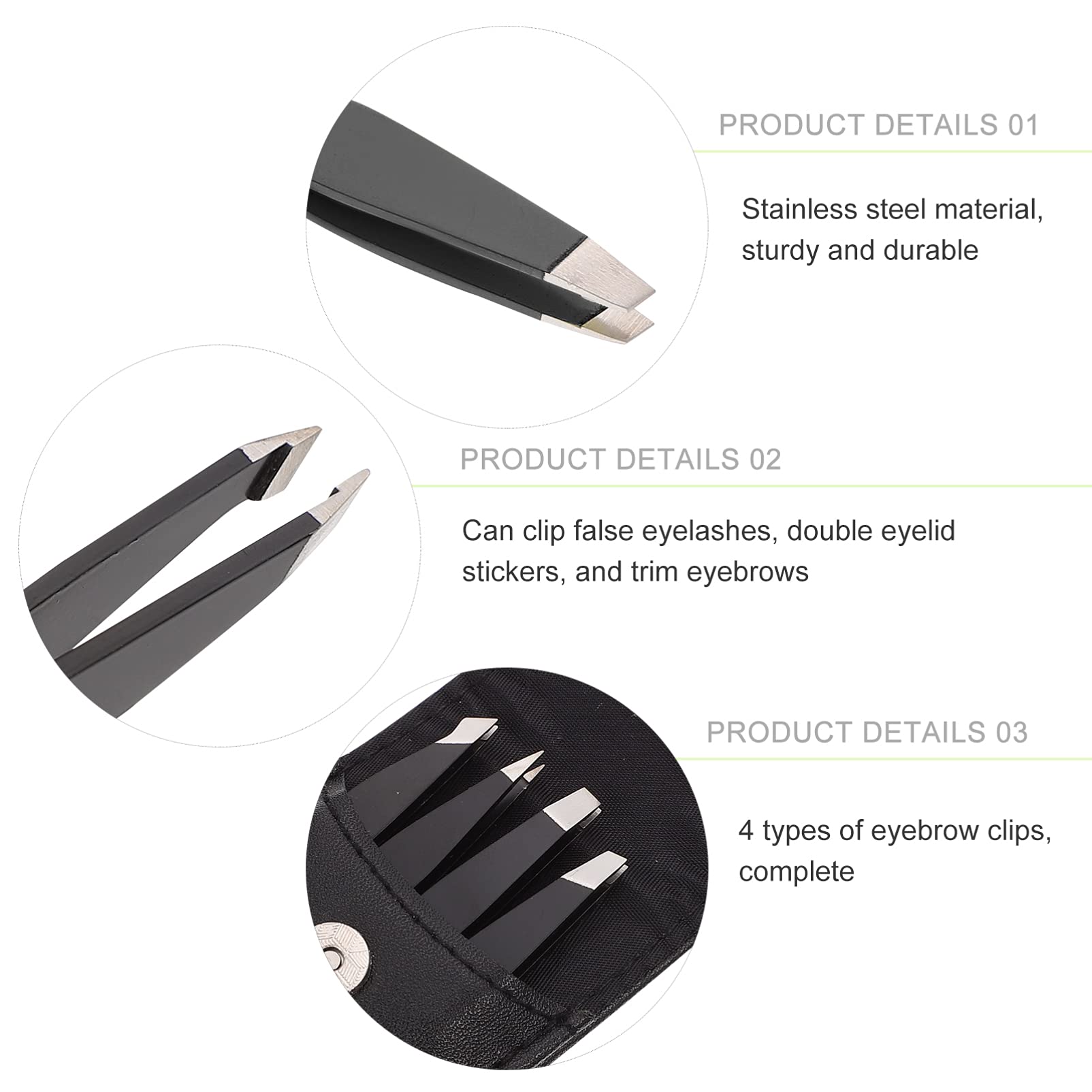 POPETPOP 20pezzi Pinzette Sopracciglia Pratiche e Resistenti Strumenti Essenziali Per Makeup e Del Viso Clip Per Estensioni Ciglia e Ritocco Sopracciglia