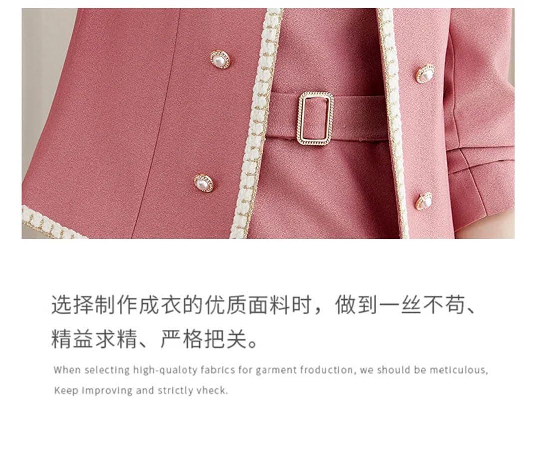 Ensemble deux pièces pour femme - Blazers à manches longues - Manteau court et robe longueur genou