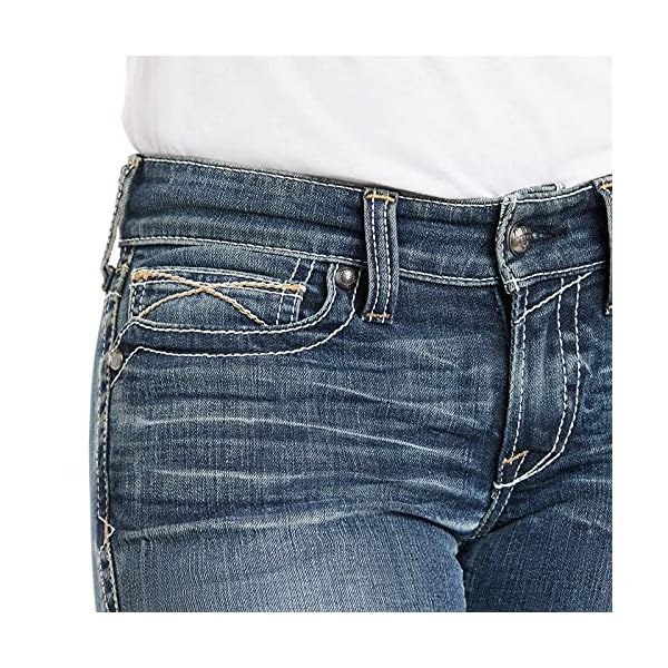Ariat Female R.E.A.L. Mid Rise Stretch Whipstitch Boot Cut Jean Rainstorm 32