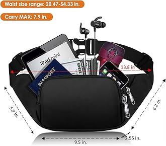 Large Fanny Pack for Women Men - Syican Waist bag with 3-Zipper Pockets, Gifts for Enjoy Sports Traveling Workout Casual Hands-Free crossbody bags Fits MAX 7.9'' iPad & 6.6'' Phone